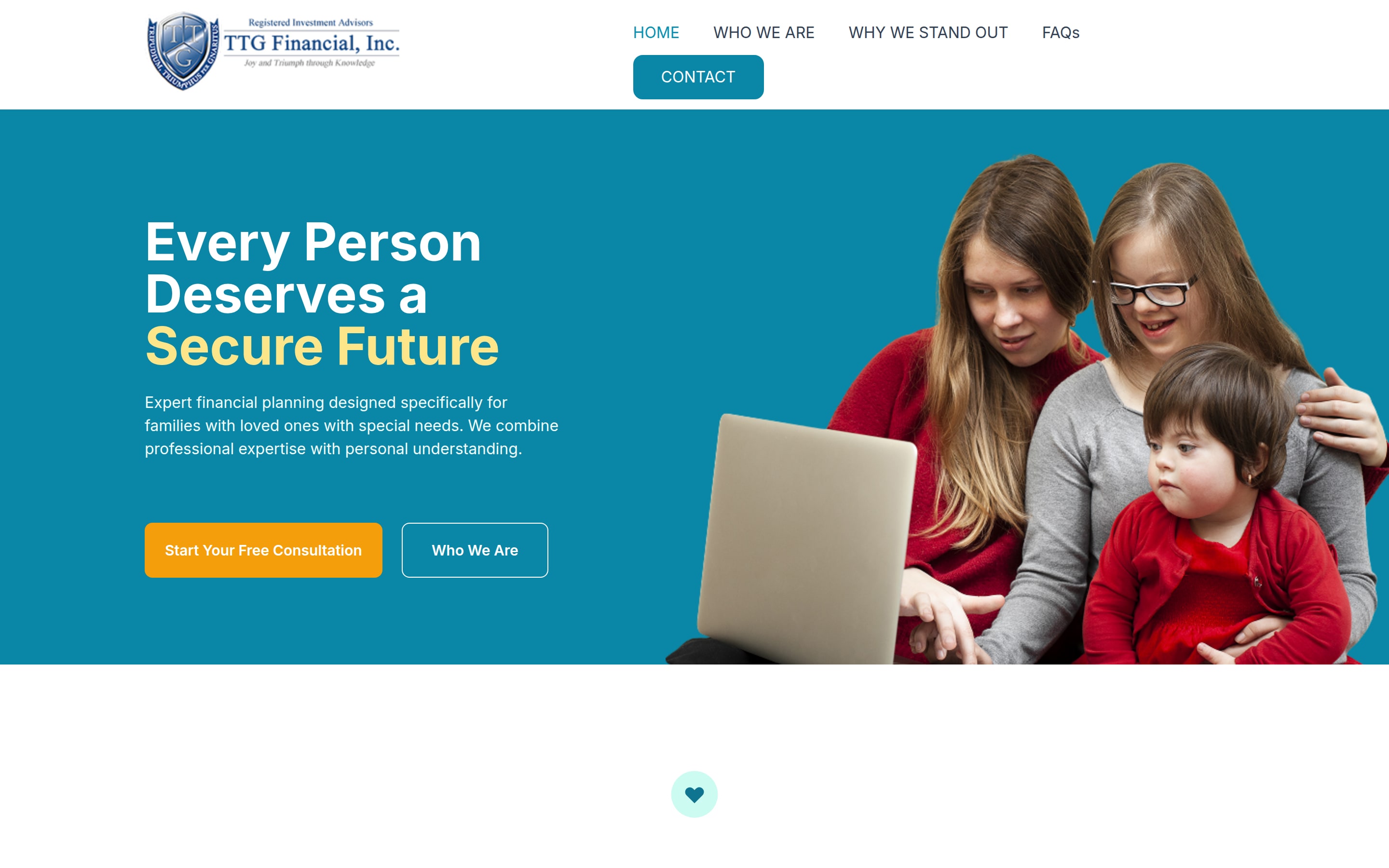 TTG Financial homepage